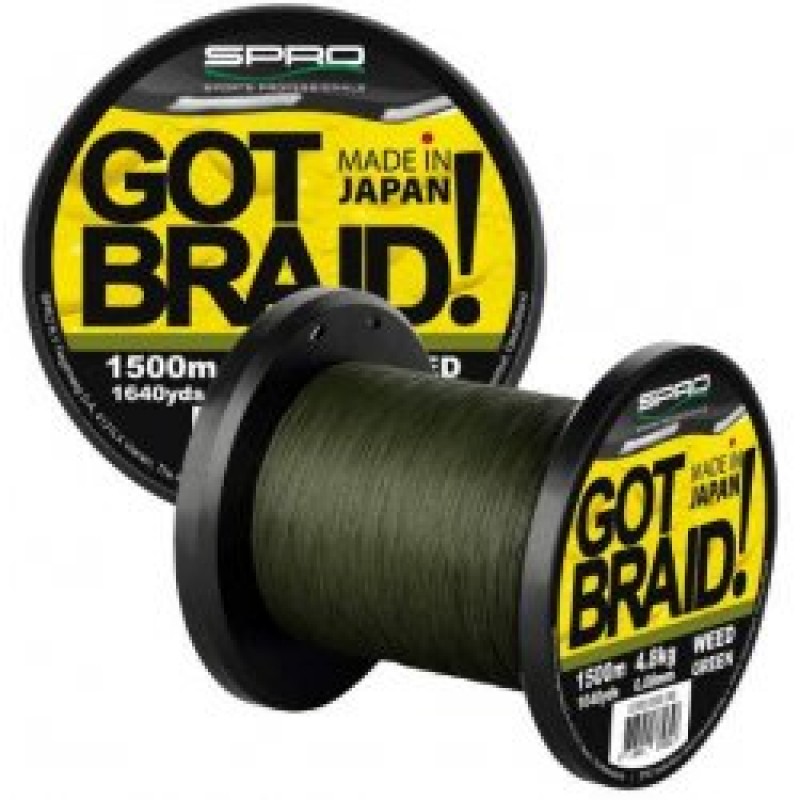 Плетёный шнур SPRO Got Braid Weed Green 0,10мм/6,1кг/1500м/цена за 1 метр/ Плетёный шнур SPRO Got Braid Weed Green 0,10мм/6,1кг/1500м/цена за 1 метр/